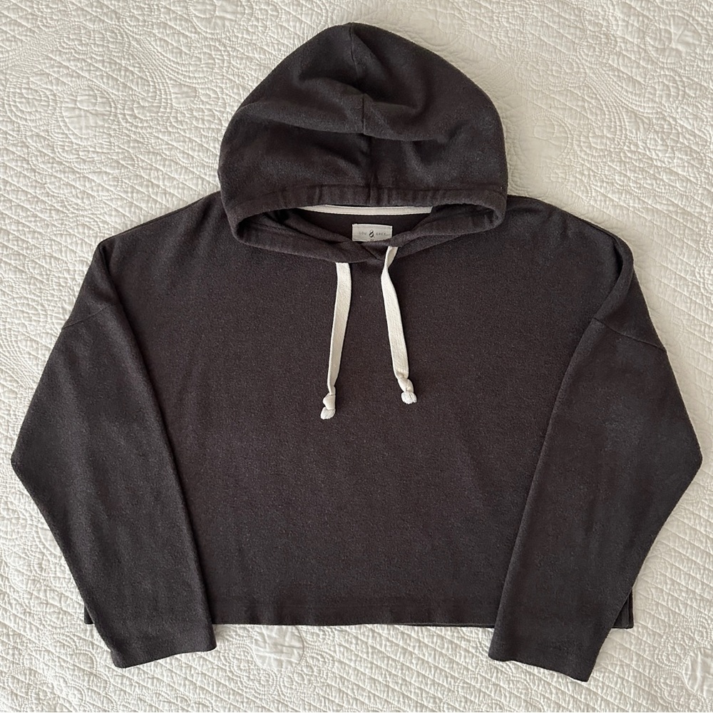 Lou & Grey Women's Cropped Fleece Hoodie Sweatshirt Pullover Medium - Picture 7 of 7